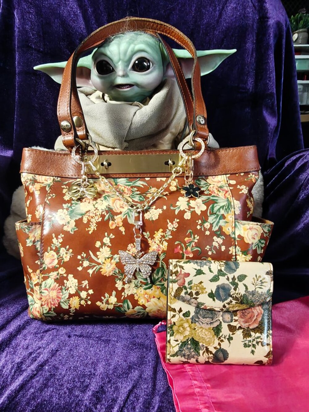 Patricia Nash Rayleigh Tote in Vintage Botanical Garden & Wallet in Denim Fields